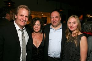 LOS ANGELES, CA - APRIL 13: Cast members Jeff Daniels, Marcia Gay Harden, James Gando Photo