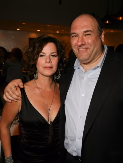 LOS ANGELES, CA - APRIL 13: Cast members Marcia Gay Harden (L) and James Gandolfini ( Photo