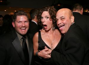 LOS ANGELES, CA - APRIL 13: (L-R) Darryl Armbruster, cast member Marcia Gay Harden and actor Jon Polito pose at the party for the opening night performance of "God of Carnage" at Center Theatre Group's Ahmanson Theatre on April 13, 2011 in Los Angeles, Ca @ BroadwayWorld LOS ANGELES, CA - APRIL 13: (L-R) Darryl Armbruster, cast member Marcia Gay Harden an Photo
