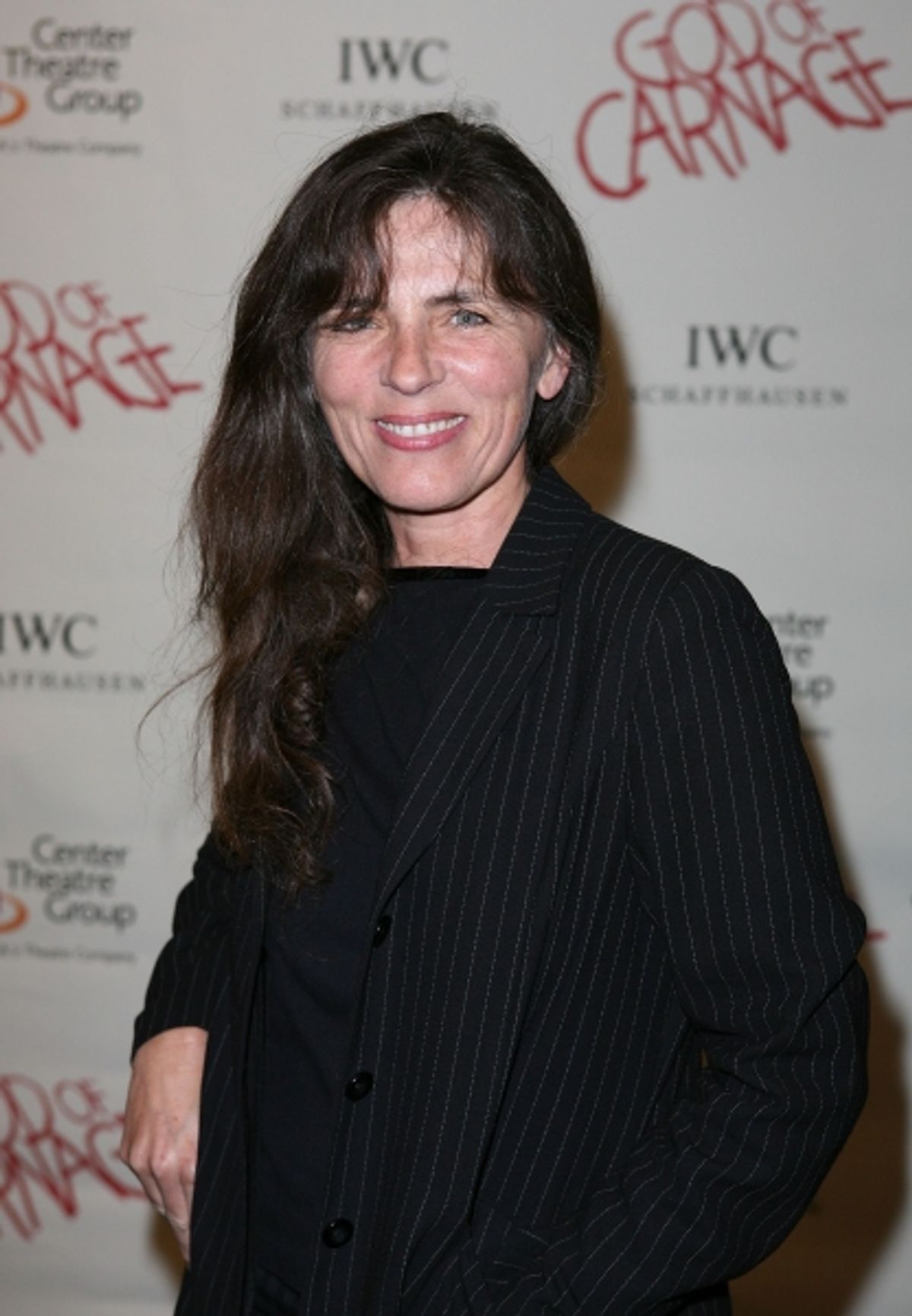 LOS ANGELES, CA - APRIL 13: Mira Furlan poses during the arrivals for the opening night performance of 'God of Carnage' at Center Theatre Group's Ahmanson Theatre on April 13, 2011 in Los Angeles, California. (Photo by Ryan Miller/Capture Imaging) at 