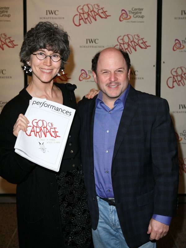 LOS ANGELES, CA - APRIL 13: Daena Title (L) and actor Jason Alexander (R) pose during Photo