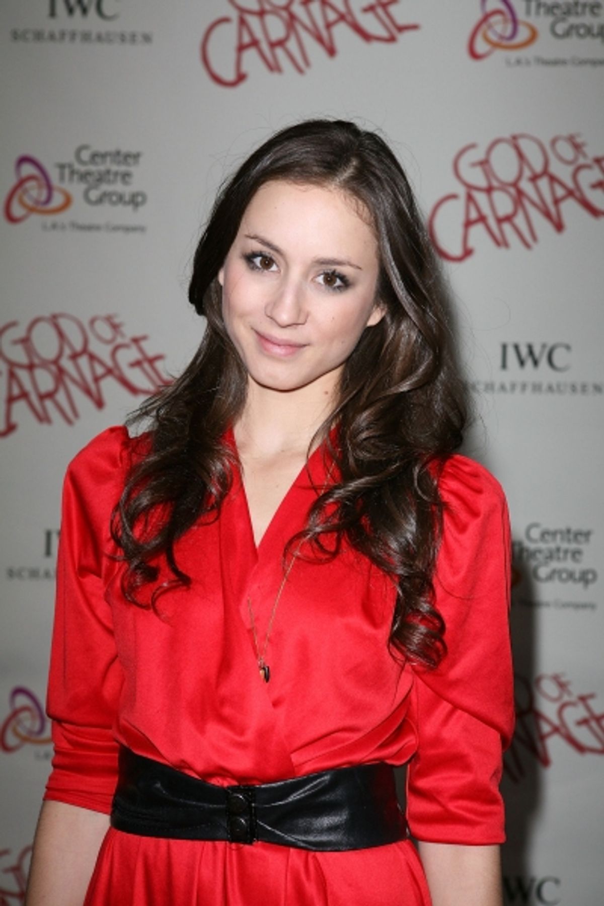 LOS ANGELES, CA - APRIL 13: Troian Bellisario poses during the arrivals for the opening night performance of 'God of Carnage' at Center Theatre Group's Ahmanson Theatre on April 13, 2011 in Los Angeles, California. (Photo by Ryan Miller/Capture Im at 