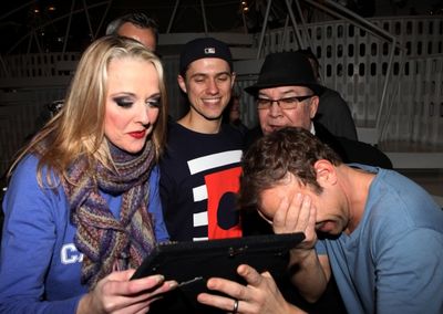 Angie Schworer, Jerry Mitchell, Aaron Tveitt & Jack O'Brien celebrating the Broadway  Photo
