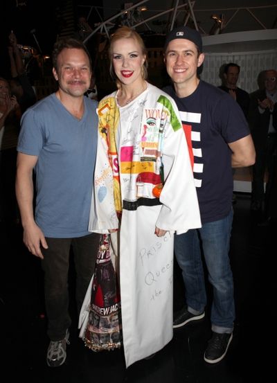 Norbert Leo Butz, jennifer Frankel & Aaron Tveit celebrating the Broadway Opening Nig Photo