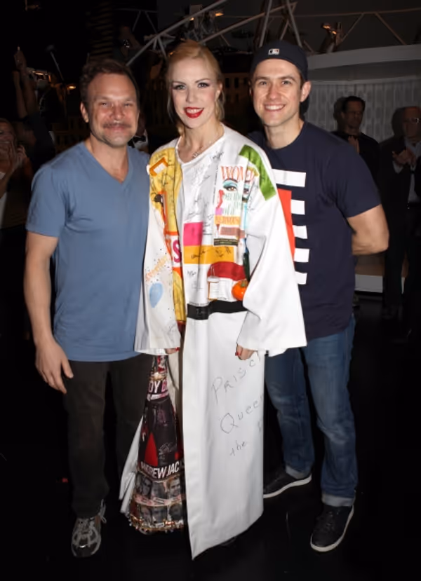 Norbert Leo Butz, jennifer Frankel & Aaron Tveit celebrating the Broadway Opening Nig Photo