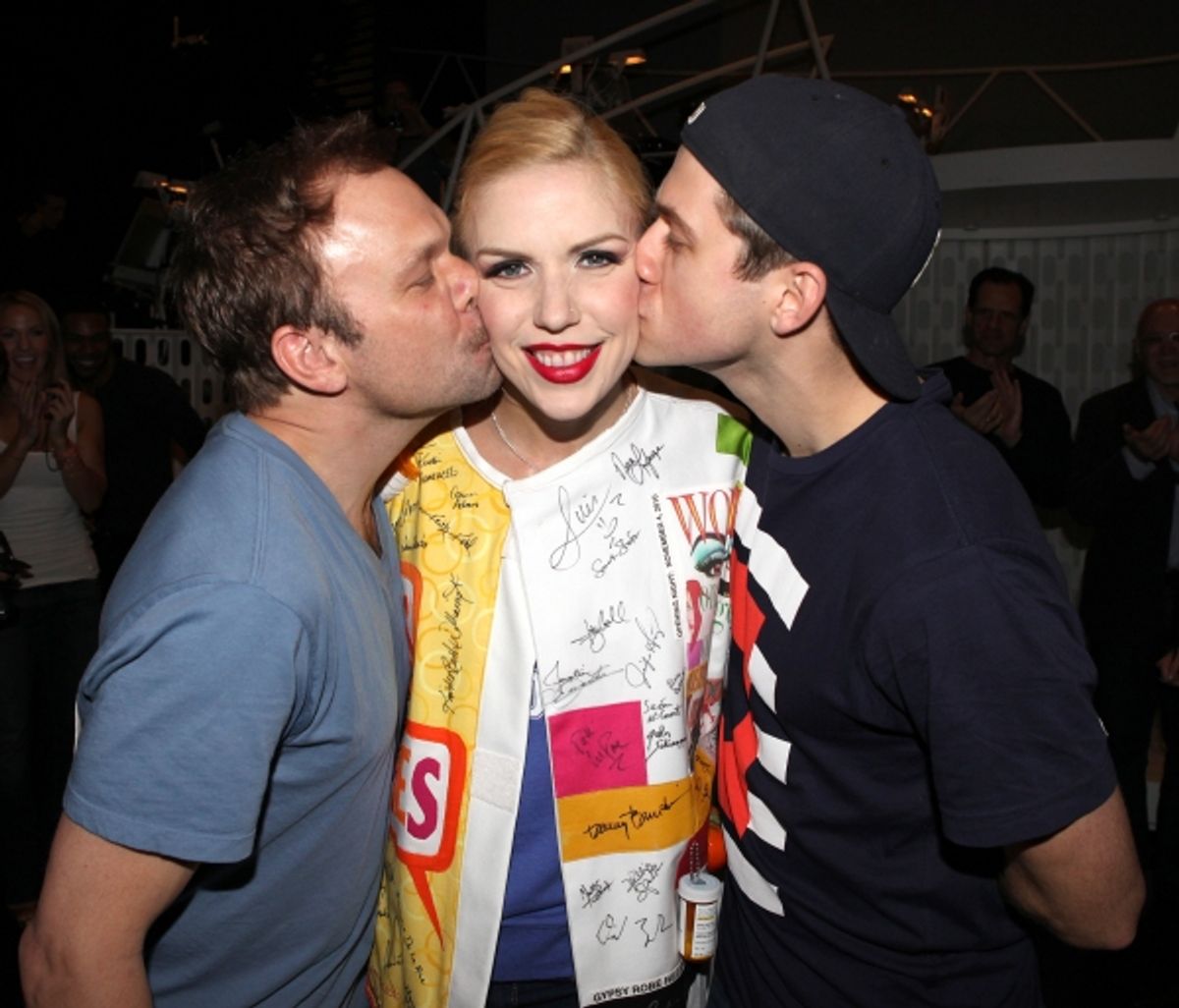 Norbert Leo Butz, Jennifer Frankel and Aaron Tveit  at 
