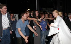 Nick Wyman, Norbert Leo Butz & Jennifer Frankel celebrating the Broadway Opening Night Gypsy Robe Ceremony for Recipient Jennifer Frankel of 'Catch Me If You Can' at the Neil Simon Theatre in New York City.
@ BroadwayWorld Nick Wyman, Norbert Leo Butz & Jennifer Frankel celebrating the Broadway Opening Nigh Photo
