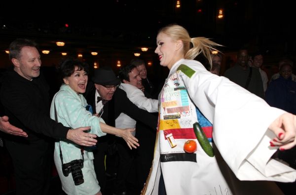 John McDaniel, Linda Hart, Jack O'Brien,  Jennifer Frankel celebrating the Broadway O Photo
