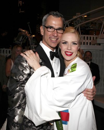 Jennifer Frankel with Jerry Mitchell celebrating the Broadway Opening Night Gypsy Rob Photo