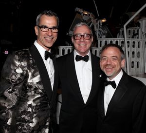 Jerry Mitchell & Scott Wittman & Marc Shaiman celebrating the Broadway Opening Night Gypsy Robe Ceremony for Recipient Jennifer Frankel of 'Catch Me If You Can' at the Neil Simon Theatre in New York City. @ BroadwayWorld Jerry Mitchell & Scott Wittman & Marc Shaiman celebrating the Broadway Opening Night Photo