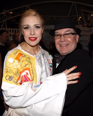 Jennifer Frankel with Jack O'Brien celebrating the Broadway Opening Night Gypsy Robe Ceremony for Recipient Jennifer Frankel of 'Catch Me If You Can' at the Neil Simon Theatre in New York City. @ BroadwayWorld Jennifer Frankel with Jack O'Brien celebrating the Broadway Opening Night Gypsy Robe Photo