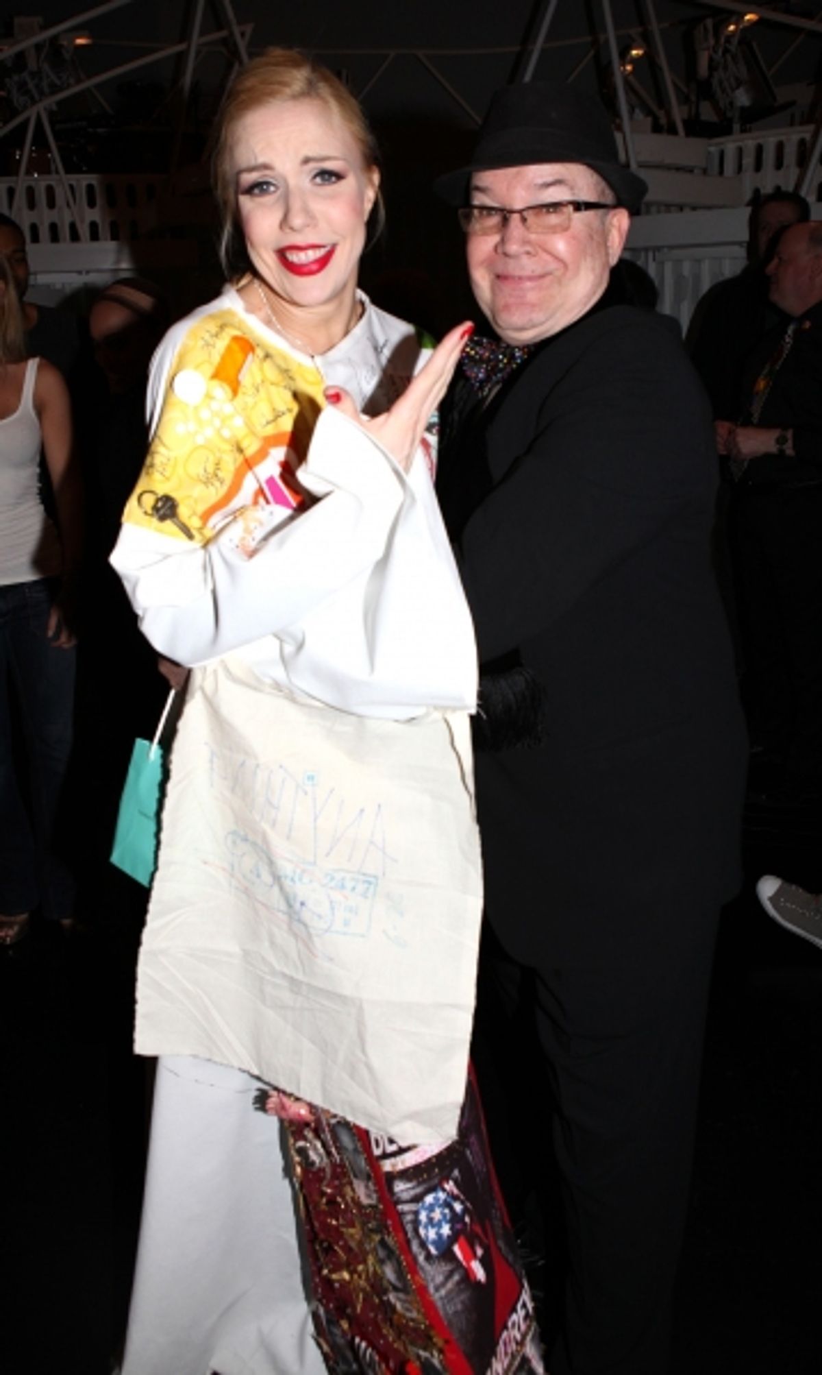 Jennifer Frankel & Jack O'Brien celebrating the Broadway Opening Night Gypsy Robe Ceremony for Recipient Jennifer Frankel of 'Catch Me If You Can' at the Neil Simon Theatre in New York City. at 