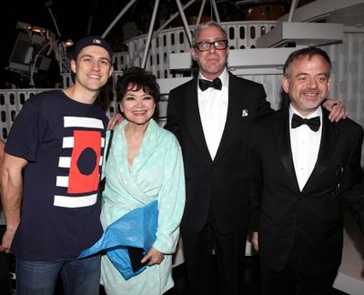 Aaron Tveit & Linda Hart & Scott Wittman & Marc Shaiman celebrating the Broadway Open Photo