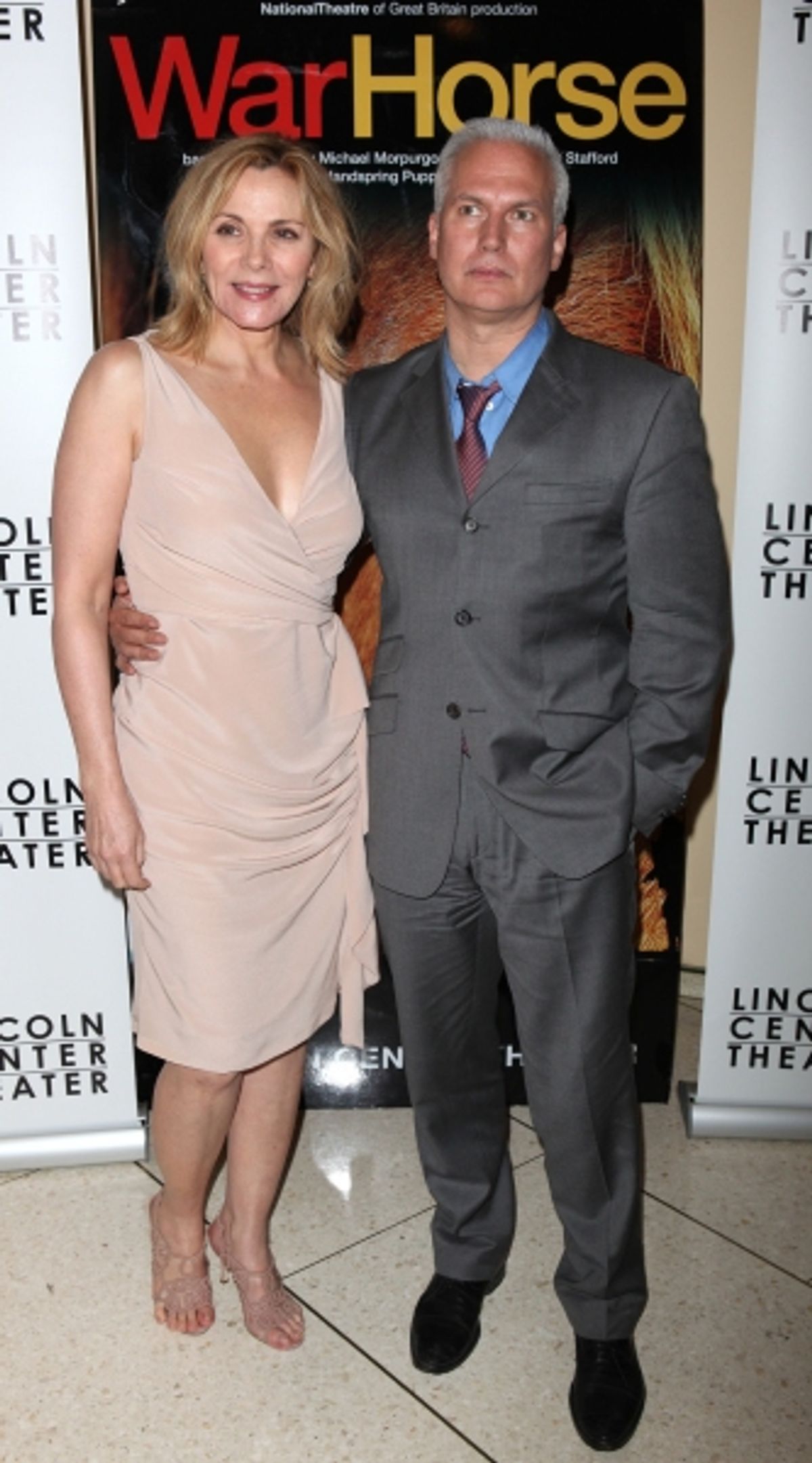 Kim Cattrall & date attending the Opening Night After Party for 'War Horse' in New York City. at 
