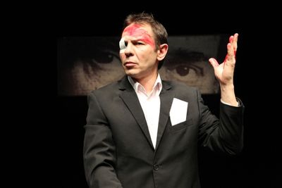 Oleg Sidorchik in a scene from the Belarus Free Theatre production of Being Harold Pi Photo