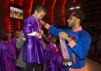 Swizz Beatz congratulates six year old Alexander Cui Photo