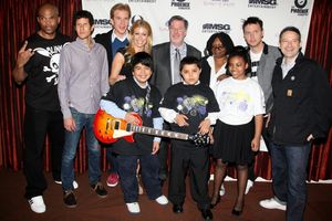 Darryl “DMC†McDaniels, Mike D of the Beastie Boys, Matthew Modine, MSG Network Knicks reporter Jill Martin, President and CEO of Madison Square Garden and Chairman of the Board of GDF Hank Ratner, Whoopi Goldberg @ BroadwayWorld Darryl “DMC†McDaniels, Mike D of the Beastie Boys, Matt Photo