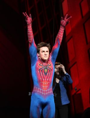 Reeve Carney during the Final Curtain Call Bow for the Original Version of 'Spider-Man Turn Off The Dark'. The show takes a brief Hiatus before the New Version Debuts on5/12/2011 in New York City. @ BroadwayWorld Reeve Carney during the Final Curtain Call Bow for the Original Version of 'Spider-Ma Photo
