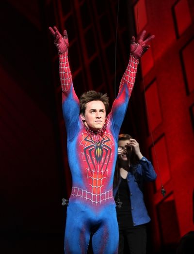 Reeve Carney during the Final Curtain Call Bow for the Original Version of 'Spider-Ma Photo