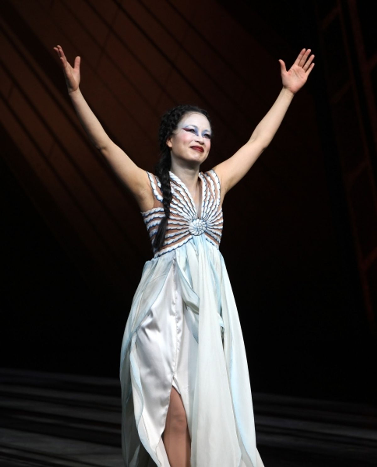 T.V. Carpio during the Final Curtain Call Bow for the Original Version of 'Spider-Man Turn Off The Dark'. The show takes a brief Hiatus before the New Version Debuts on5/12/2011 in New York City. at 