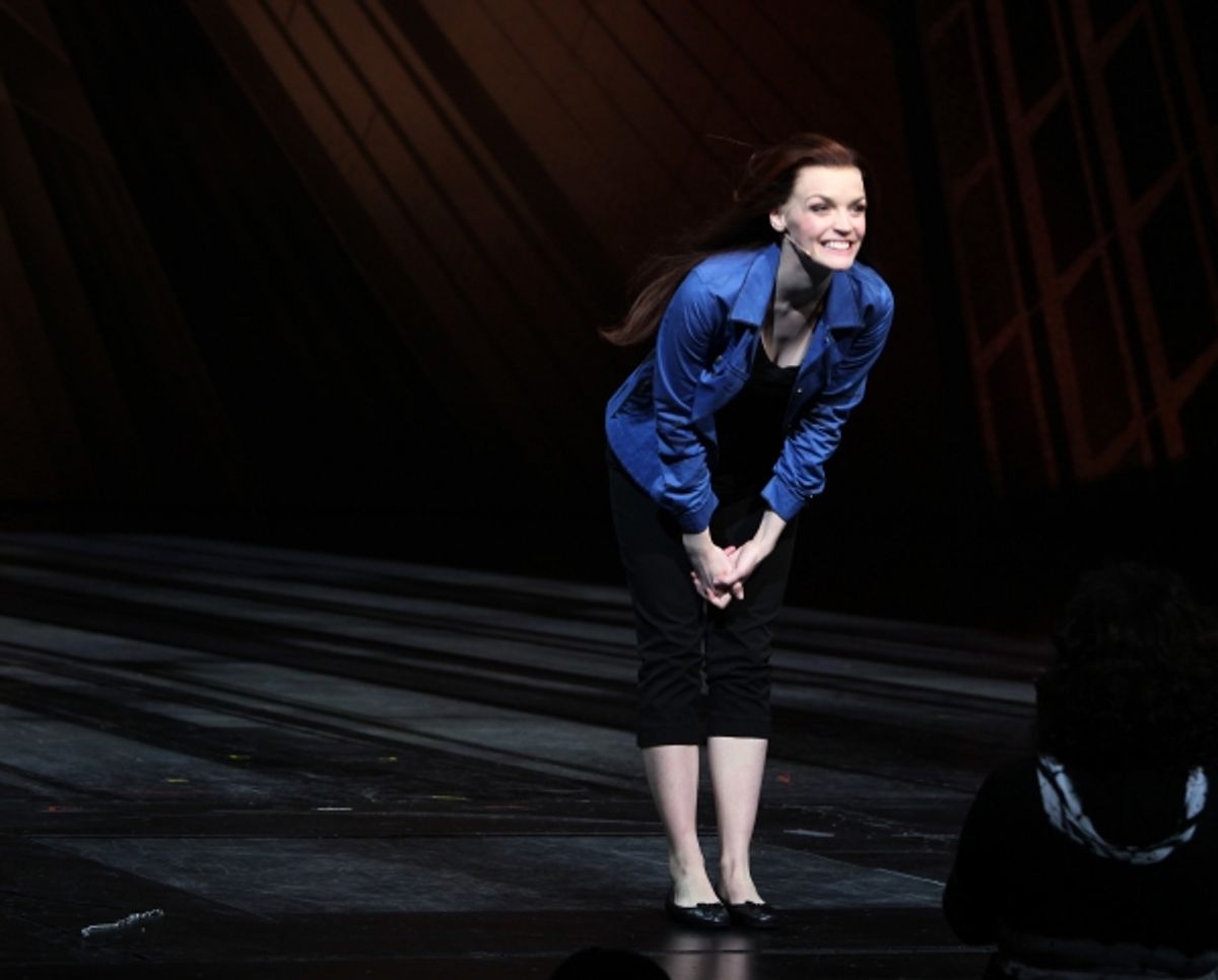 Jennifer Damiano during the Final Curtain Call Bow for the Original Version of 'Spider-Man Turn Off The Dark'. The show takes a brief Hiatus before the New Version Debuts on5/12/2011 in New York City. at 