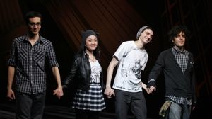 Geek Chorus: Jonathan Schwartz, Alice Lee, Gideon Glick & Matt Devine during the Fina Photo