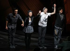 Geek Chorus: Jonathan Schwartz, Alice Lee, Gideon Glick & Matt Devine during the Fina Photo