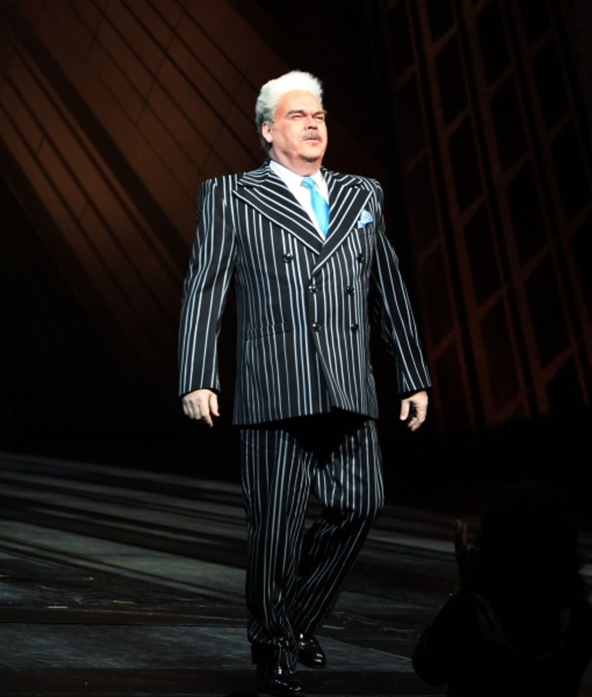 Michael Mulheren during the Final Curtain Call Bow for the Original Version of 'Spider-Man Turn Off The Dark'. The show takes a brief Hiatus before the New Version Debuts on5/12/2011 in New York City. at 