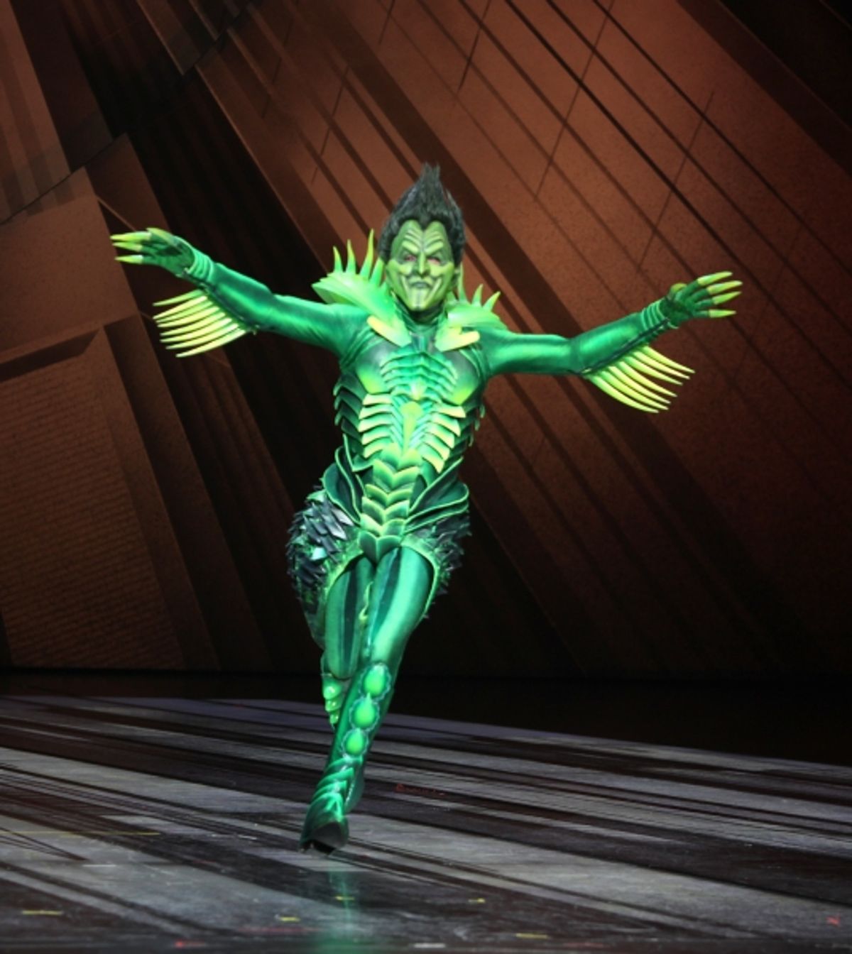 Patrick Page during the Final Curtain Call Bow for the Original Version of 'Spider-Man Turn Off The Dark'. The show takes a brief Hiatus before the New Version Debuts on5/12/2011 in New York City. at 