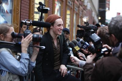 Reeve Carney meeting the Press after the Final Curtain Call Bow for the Original Vers Photo