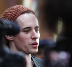Reeve Carney meeting the Press after the Final Curtain Call Bow for the Original Version of 'Spider-Man Turn Off The Dark'. in New York City. @ BroadwayWorld Reeve Carney meeting the Press after the Final Curtain Call Bow for the Original Vers Photo