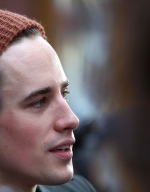 Reeve Carney meeting the Press after the Final Curtain Call Bow for the Original Version of 'Spider-Man Turn Off The Dark'. in New York City. @ BroadwayWorld Reeve Carney meeting the Press after the Final Curtain Call Bow for the Original Vers Photo