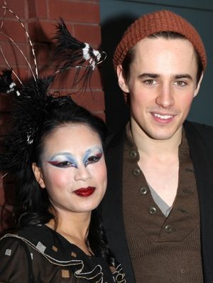 T.V. Carpio & Reeve Carney meeting the Press after the Final Curtain Call Bow for the Original Version of 'Spider-Man Turn Off The Dark'. in New York City. @ BroadwayWorld T.V. Carpio & Reeve Carney meeting the Press after the Final Curtain Call Bow for the Photo