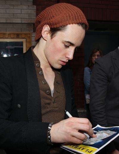 Reeve Carney meeting the Press after the Final Curtain Call Bow for the Original Vers Photo
