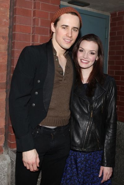 Reeve Carney & Jennifer Damiano meeting the Press after the Final Curtain Call Bow fo Photo