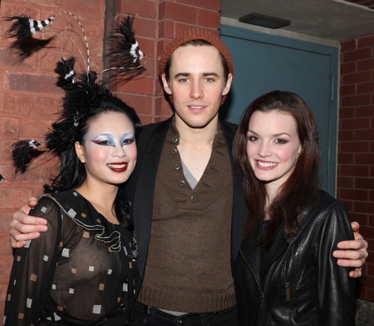 T.V. Carpio & Reeve Carney & Jennifer Damiano meeting the Press after the Final Curtain Call Bow for the Original Version of 'Spider-Man Turn Off The Dark'.  in New York City. at 