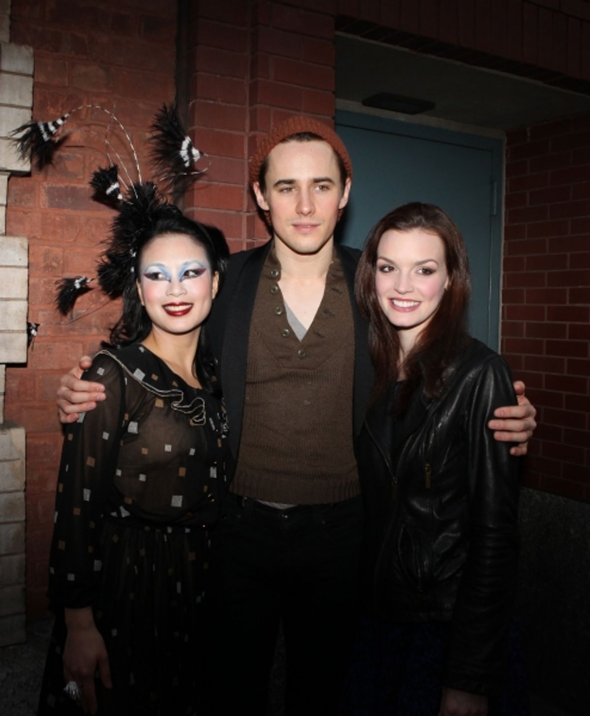  T.V. Carpio & Reeve Carney & Jennifer Damiano meeting the Press after the Final Curtain Call Bow for the Original Version of 'Spider-Man Turn Off The Dark'.  in New York City. at 