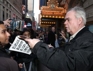Michael Mulheren meeting the Press after the Final Curtain Call Bow for the Original Version of 'Spider-Man Turn Off The Dark'. in New York City. @ BroadwayWorld Michael Mulheren meeting the Press after the Final Curtain Call Bow for the Original Photo