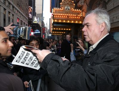 Michael Mulheren meeting the Press after the Final Curtain Call Bow for the Original  Photo