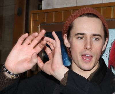 Reeve Carney meeting the Press after the Final Curtain Call Bow for the Original Vers Photo