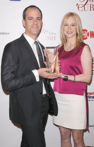 David Nevins (Showtime Networks President of Entertainment) and Laura Linney at UCLA' Photo