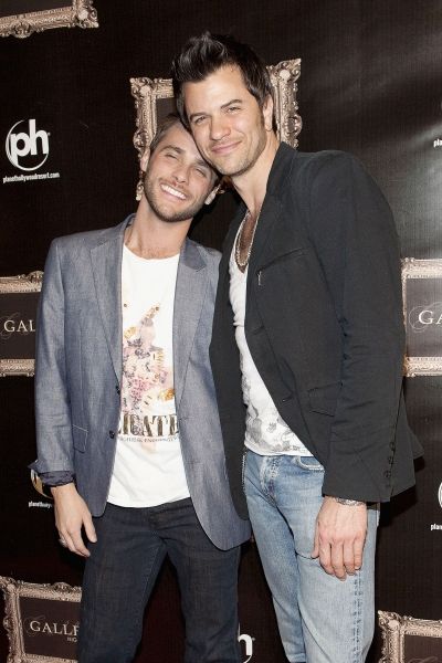 Josh Strickland and boyfriend Todd pictured at The Gallery Nightclub at Planet Hollyw Photo