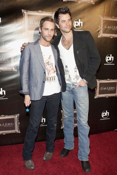 Josh Strickland and boyfriend Todd pictured at The Gallery Nightclub at Planet Hollyw Photo