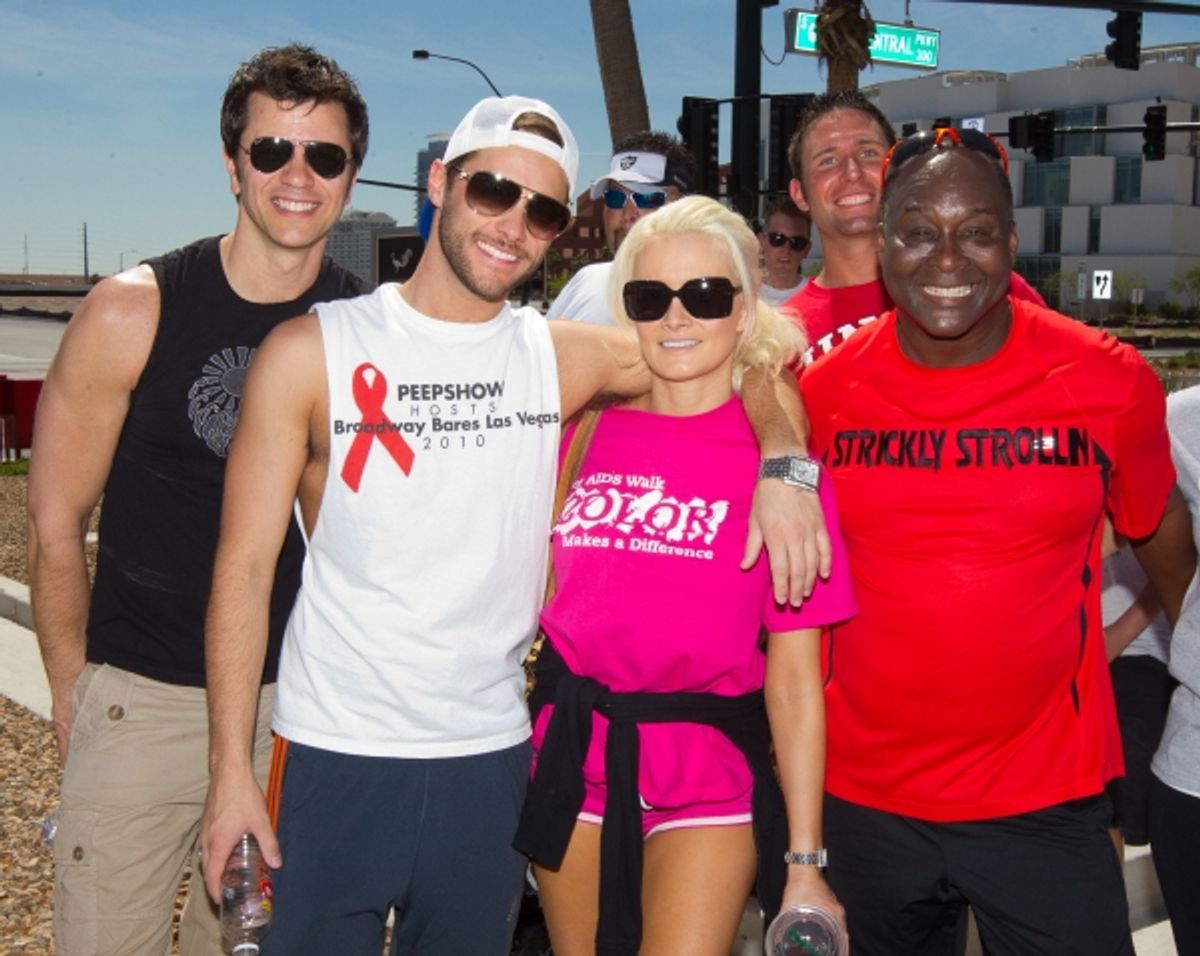  A guest, Josh Strickland, Holly Madison and Larry Edwards pictured at The AFAN 21st ANNUAL AIDS WALK LAS VEGAS at World Market Center in Las Vegas, NV on April 17, 2011. Ã‚Â© RD/ Kabik/ Retna Digital at 