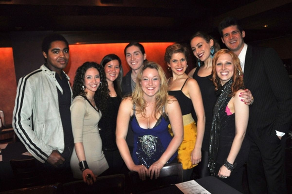 Cody Renard Richard (Stage Manager) and John Forslund with the back up singers-Dana A. Iannuzzi, Ann Bonner, Ronen Bay, Sara Abernethy, Whitney Brown, Stacey Jackson and Amanda Ryan Paige at 