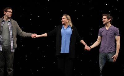 Stephen Kunken & Kathleen Turner & Evan Jonigeit attending the Broadway Opening Night Photo