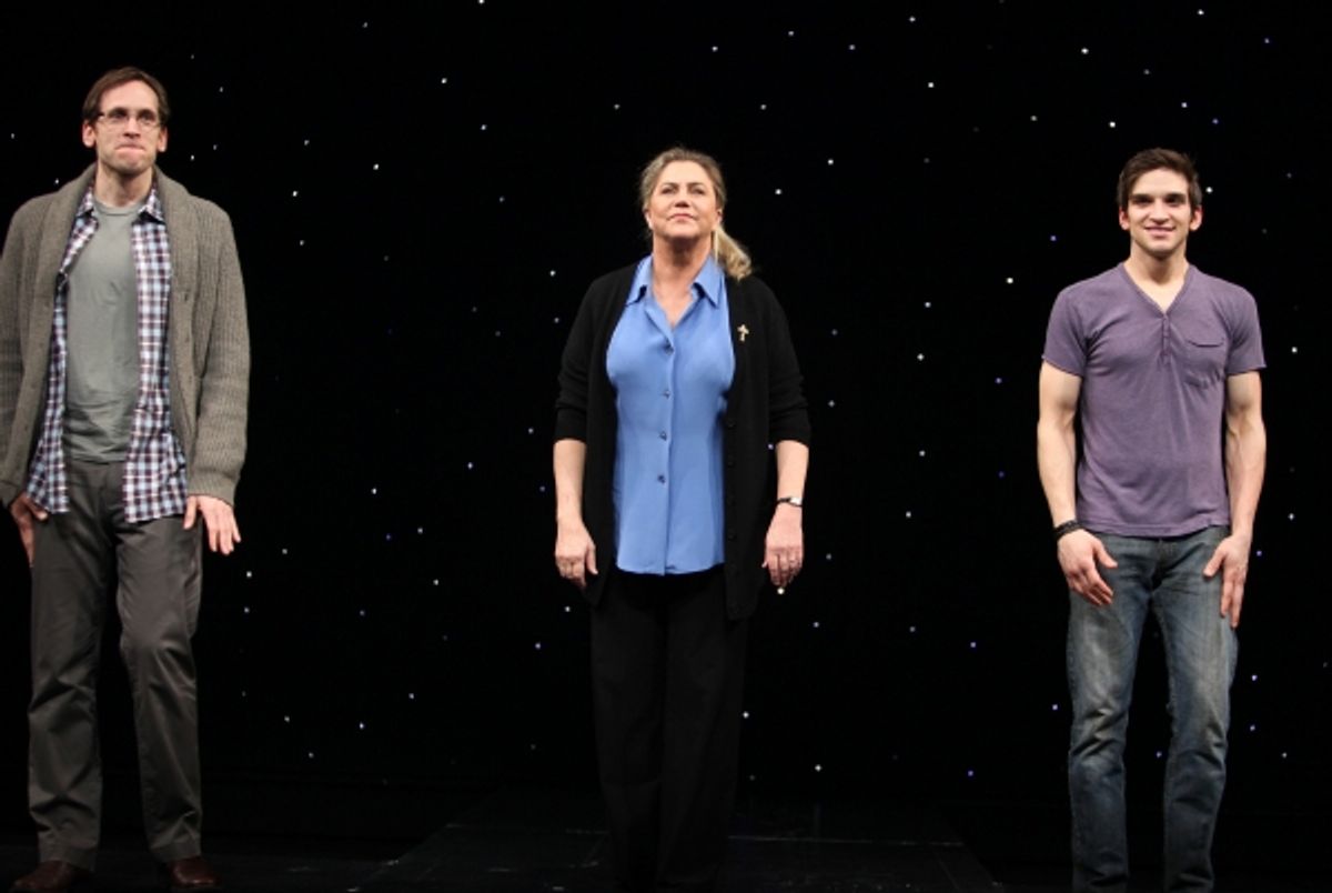 Kathleen Turner & Evan Jonigeit attending the Broadway Opening Night Performance Curtain Call for 'High' in New York City. at 