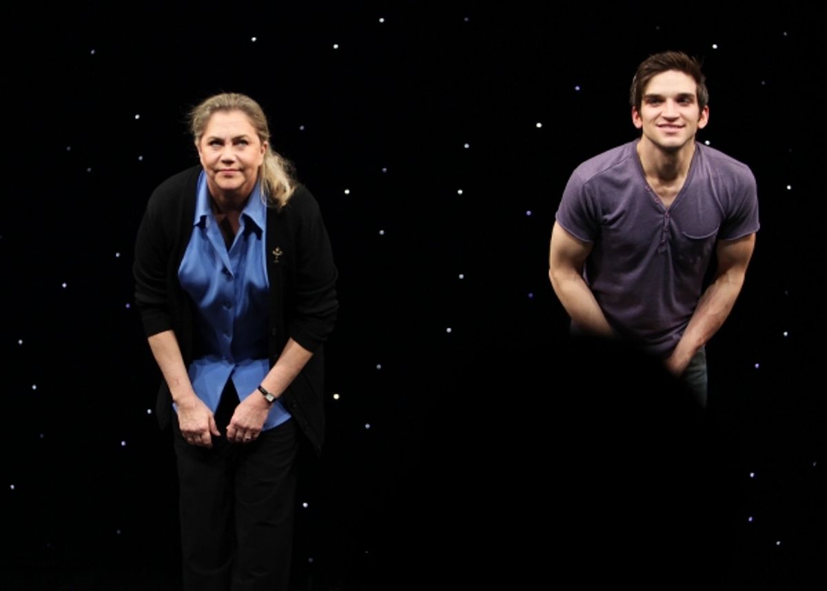 Kathleen Turner & Evan Jonigeit attending the Broadway Opening Night Performance Curtain Call for 'High' in New York City. at 