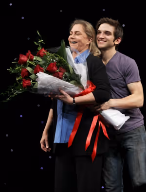 Kathleen Turner & Evan Jonigkeit attending the Broadway Opening Night Performance Curtain Call for 'High' in New York City. @ BroadwayWorld Kathleen Turner & Evan Jonigkeit attending the Broadway Opening Night Performance Cur Photo