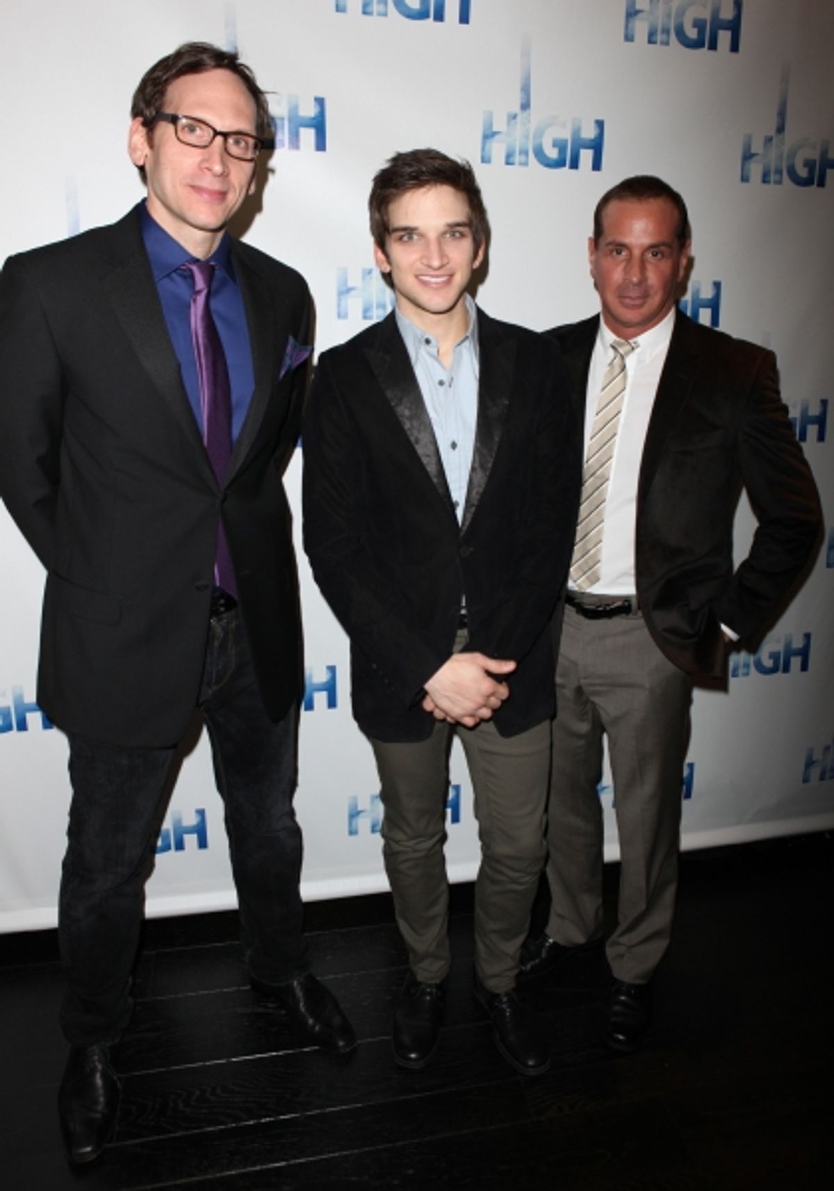 Stephen Kunken & Evan Jonigkeit & Matthew Lombardo attending the Broadway Opening Night Performance After Party for 'High' in New York City. at 